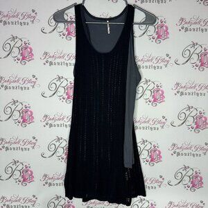 Free people dress dual 2 black and grey flowy comfy Black Sleeveless Knit Dress